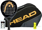 (EU) Набор ракетка Head Edge II Black + Сумка Head Edge Backpack + Овергрип Shockout + Защитная лента + Банка геля Bullpadel Dry