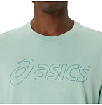 (EU) Футболка мужская Asics c коротким рукавом с логотипом, Зелёная (S)