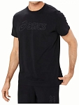(EU) Футболка мужская Asics c коротким рукавом с логотипом, Чёрная (S)