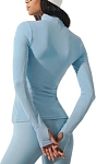 (CN) Лонгслив Alo Yoga Alosoft 1/2 Zip Rapid Pullover, Голубой (XS)