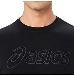 (EU) Футболка мужская Asics c коротким рукавом с логотипом, Чёрная (S)