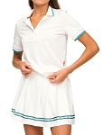 Поло женское Raqueta High-Grade W, Белое/изумрудное (M)