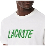(EU) Футболка мужская Lacoste с принтом Ultra Dry, Белая (XL)
