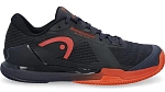 (EU) Кроссовки мужские Head Sprint Pro 4.0 Clay Wide Navy/Red 273935, Чёрные (р. 44)