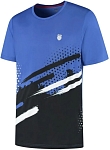 (EU) Футболка мужская K-Swiss Hypercourt Print Crew Stripe, Синяя (M)