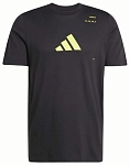 (EU) Футболка мужская Adidas с графическим принтом KME04, Чёрная (S)
