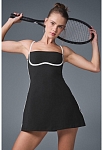 (CN) Платье женское Alo Yoga Airbrush Streamlined Dress с шортами, карманами, встроенным бюстгальтером, Чёрное (L)