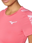 Футболка женская Mizuno Daybreakers Printed SS Tee W, Розовая (S)