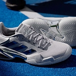 Кроссовки женские Adidas Barricade 13 Silver Edition, Серебристые, с технологией Torsion System, Geofit (р. 38)