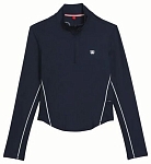 (EU) Лонгслив женский Wilson Brentwood с застежкой-полурубашкой, Синий (L)