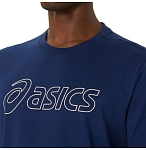 (EU) Футболка мужская Asics c коротким рукавом с логотипом, Синяя (S)