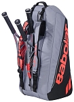 Чехол для ракеток Babolat Pure Strike, на 6 ракеток, Белый/Чёрный/Оранжевый