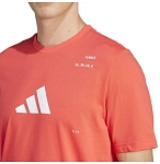 (EU) Футболка мужская Adidas с графическим принтом KME04, Оранжевая (S)