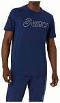 (EU) Футболка мужская Asics c коротким рукавом с логотипом, Синяя (S)