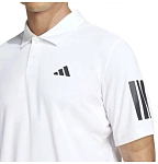 (EU) Поло мужское Adidas Club с тремя полосками KUE81, Белое (M)