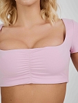 Топ женский SURE 1ATSP_3136_310 со сборкой на груди, Розовый (M)
