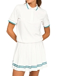 Поло женское Raqueta High-Grade W, Белое/изумрудное (M)