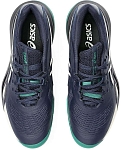 Кроссовки мужские Asics GEL-RESOLUTION X CLAY, Темно-синий/Белый/Зеленый, для грунтового корта (р. 46,5)