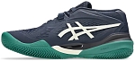 Кроссовки мужские Asics GEL-RESOLUTION X CLAY, Темно-синий/Белый/Зеленый, для грунтового корта (р. 46,5)