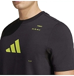(EU) Футболка мужская Adidas с графическим принтом KME04, Чёрная (S)