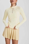 Лонгслив женский SURE Рашгард 1/2 zip, Жёлтый (S)